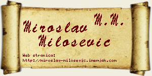 Miroslav Milošević vizit kartica